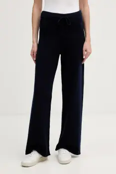 MC2 Saint Barth pantaloni de trening de lana culoarea bleumarin, uni, CBN0002 imagine