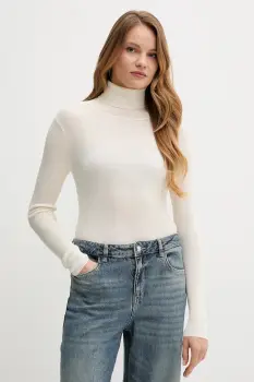 MC2 Saint Barth pulover de lana culoarea bej, light, cu guler, EKA0001 imagine