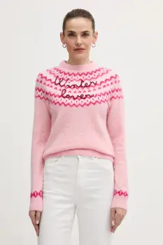 MC2 Saint Barth pulover din amestec de lana si alpaca culoarea roz, QUE0031 imagine