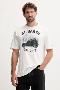 MC2 Saint Barth tricou din bumbac culoarea alb, cu imprimeu, ARN0004 imagine