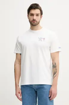 MC2 Saint Barth tricou din bumbac culoarea alb, cu imprimeu imagine