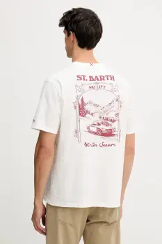 MC2 Saint Barth tricou din bumbac culoarea bej, cu imprimeu, ARN0004 imagine