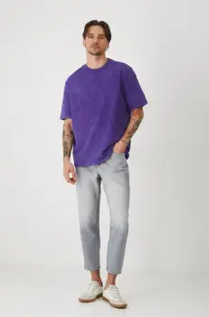 Medicine blugi din bumbac barbati, culoarea gri imagine