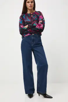 Medicine blugi din bumbac culoarea albastru marin imagine