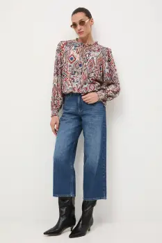 Medicine blugi din bumbac culoarea albastru marin imagine