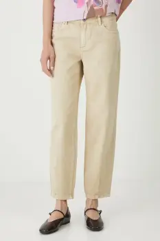 Medicine blugi din bumbac culoarea bej imagine