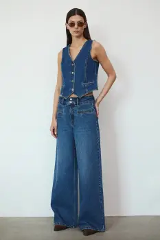 Medicine blugi din bumbac culoarea bleumarin imagine