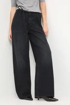 Medicine blugi din bumbac culoarea negru imagine