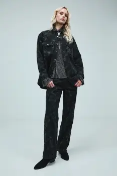 Medicine blugi din bumbac culoarea negru imagine