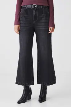 Medicine blugi din bumbac culoarea negru imagine