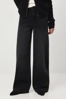 Medicine blugi din bumbac culoarea negru imagine