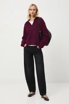 Medicine blugi din bumbac culoarea negru imagine