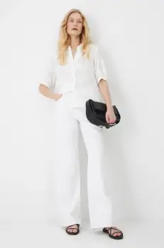 Medicine blugi din bumbac femei, culoarea alb imagine