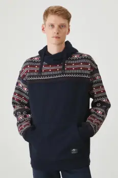 Medicine bluza barbati, culoarea albastru marin, cu gluga, modelator imagine