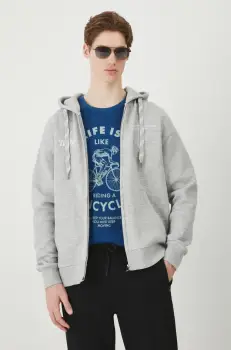 Medicine bluza barbati, culoarea gri, cu gluga, cu imprimeu imagine