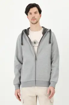 Medicine bluza barbati, culoarea gri, cu gluga, melanj imagine