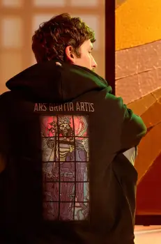 Medicine bluza barbati, culoarea negru, cu gluga, cu imprimeu imagine