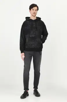 Medicine bluza barbati, culoarea negru, cu gluga, modelator imagine