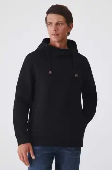 Medicine bluza barbati, culoarea negru, cu gluga, neted imagine