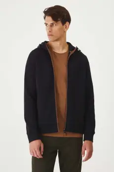 Medicine bluza barbati, culoarea negru, cu gluga, neted imagine