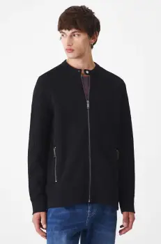 Medicine bluza barbati, culoarea negru, neted imagine