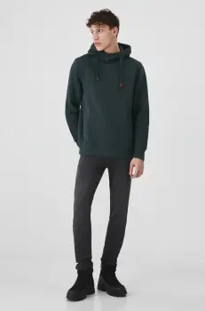 Medicine bluza barbati, culoarea verde, cu gluga imagine