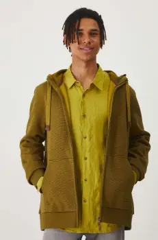 Medicine bluza barbati, culoarea verde, cu gluga imagine