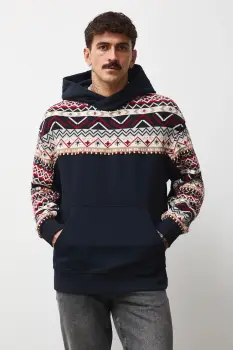 Medicine bluza culoarea albastru marin, cu gluga, modelator imagine