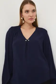 Medicine bluza culoarea albastru marin, neted imagine