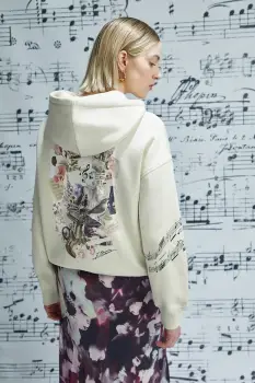 Medicine bluza culoarea bej, cu gluga imagine