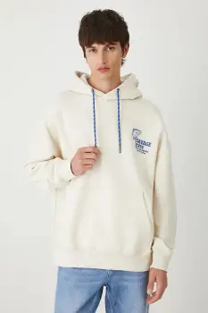 Medicine bluza culoarea bej, cu gluga, cu imprimeu imagine