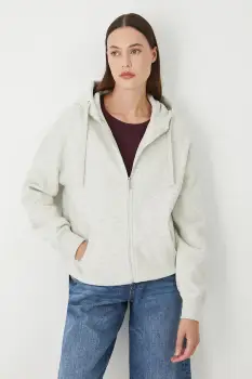 Medicine bluza culoarea bej, cu gluga, melanj imagine