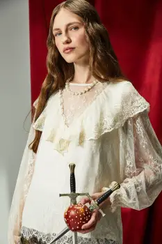 Medicine bluza culoarea bej, cu imprimeu imagine