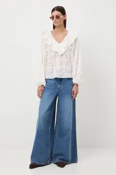 Medicine bluza culoarea bej, cu imprimeu imagine