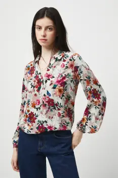 Medicine bluza culoarea bej, cu imprimeu imagine