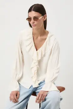 Medicine bluza culoarea bej, neted imagine