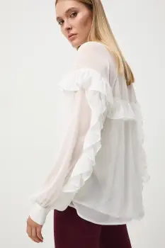 Medicine bluza culoarea bej, neted imagine