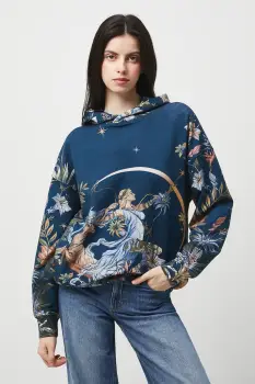 Medicine bluza culoarea bleumarin, cu gluga imagine