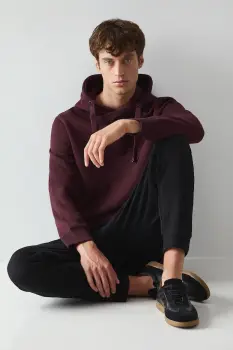 Medicine bluza culoarea bordo, cu gluga imagine