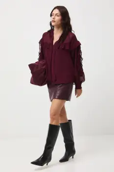 Medicine bluza culoarea bordo, neted imagine