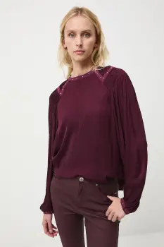 Medicine bluza culoarea bordo, neted imagine