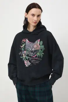 Medicine bluza culoarea gri, cu gluga, cu imprimeu imagine