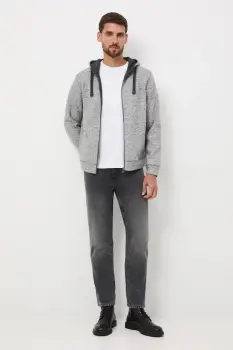 Medicine bluza culoarea gri, cu gluga, melanj imagine