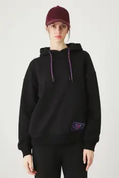 Medicine bluza culoarea negru, cu gluga, cu imprimeu imagine