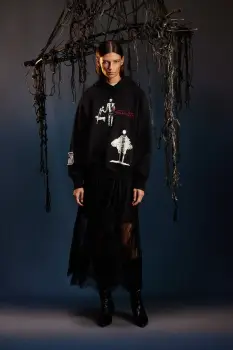 Medicine bluza culoarea negru, cu gluga, cu imprimeu imagine