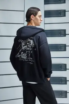 Medicine bluza culoarea negru, cu gluga imagine