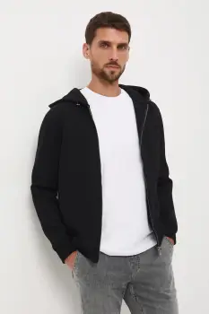 Medicine bluza culoarea negru, cu gluga, neted imagine