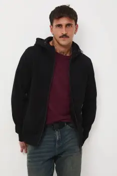 Medicine bluza culoarea negru, cu gluga, neted imagine