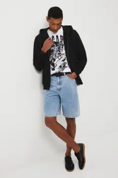 Medicine bluza culoarea negru, cu gluga, uni imagine