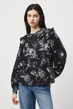 Medicine bluza culoarea negru, cu imprimeu imagine